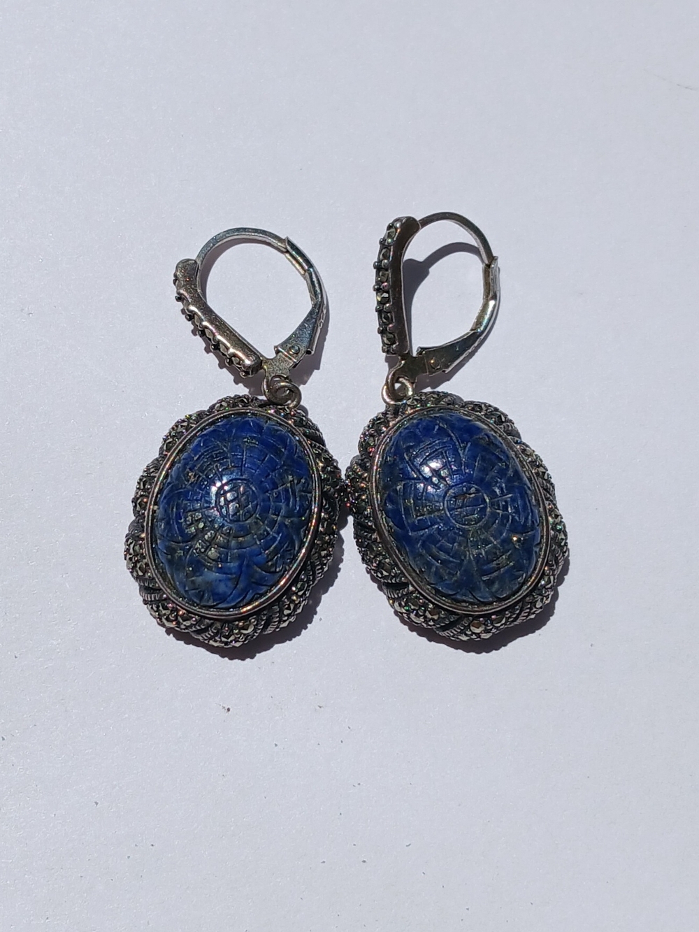 Sterling Lapid Flower Earrings